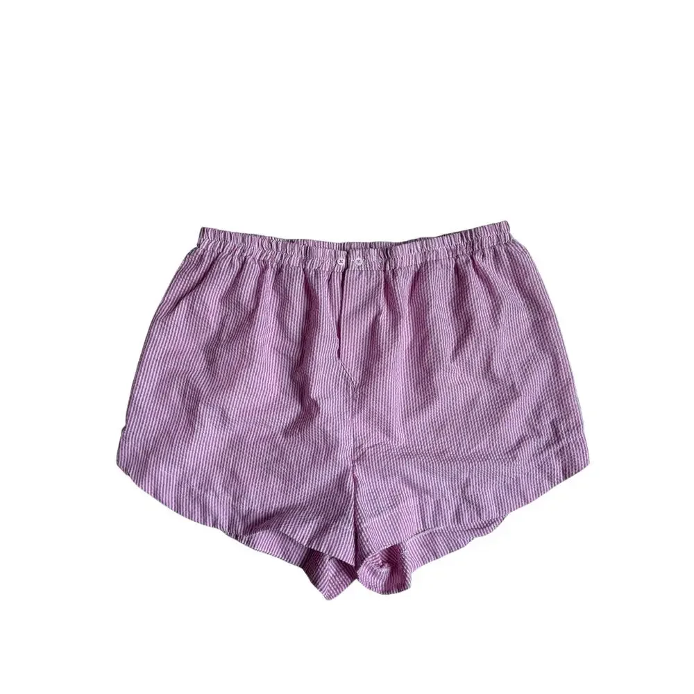 FP Intimately by Free People Seersucker Striped Shorts (Pink & White) - XL